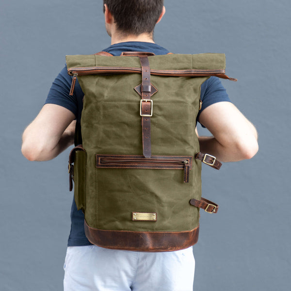 Canvas Rucksack Rugged Waterproof Canvas and Leather Bags – DRAKENSBERG
